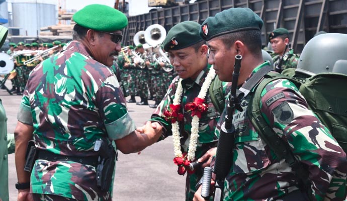 Pangdam IV Sambut Satgas Yonif 1